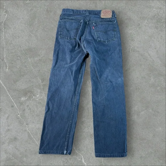 Vintage Levi’s 501 0658 Jeans Mens 28x28 Black 80s Made In USA Button Fly Repair